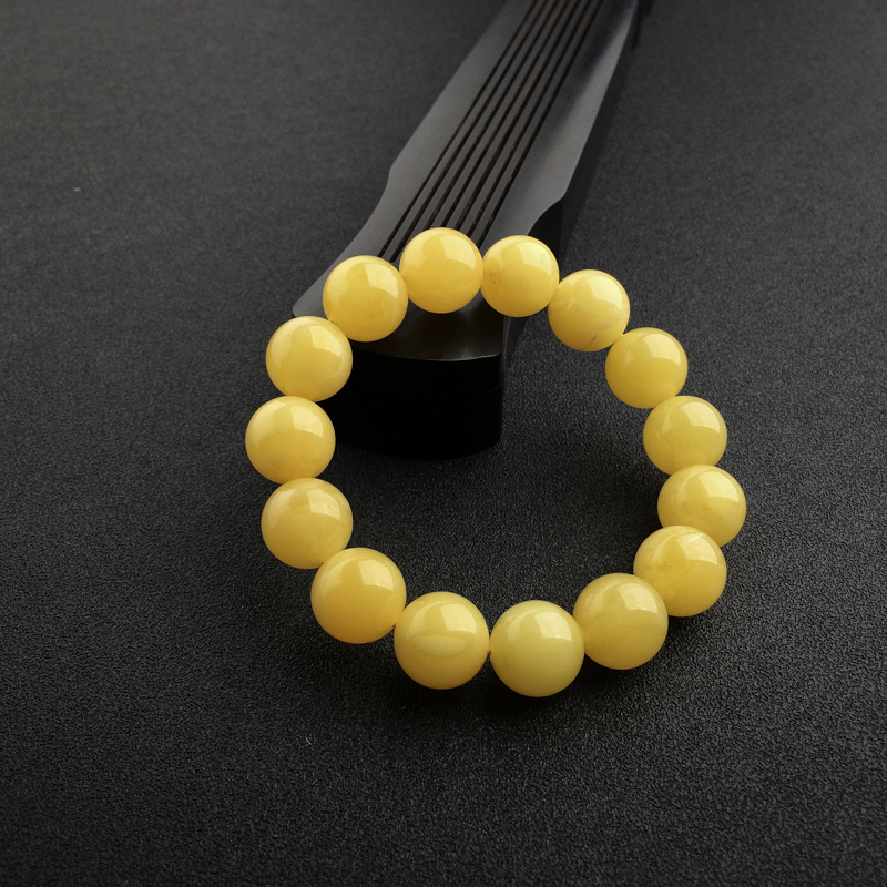 天然满蜜鸡油黄蜜蜡手串 - 红掌柜