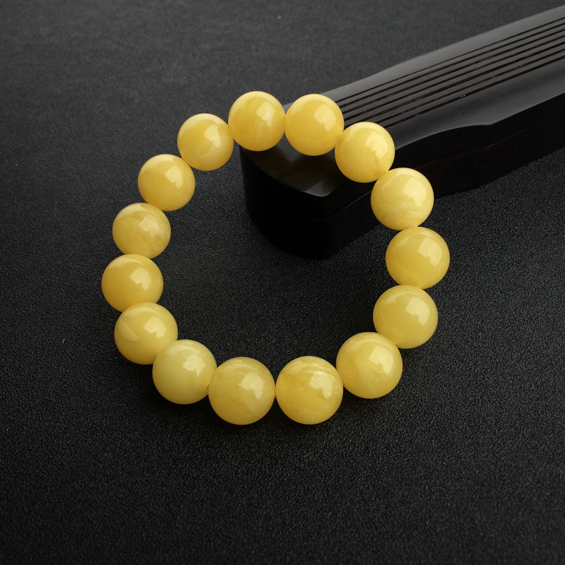 满蜜鸡油黄蜜蜡手串 - 红掌柜