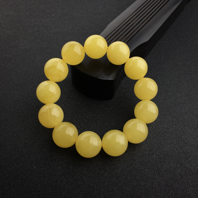 波罗的海天然满蜜鸡油黄蜜蜡手串 - 红掌柜