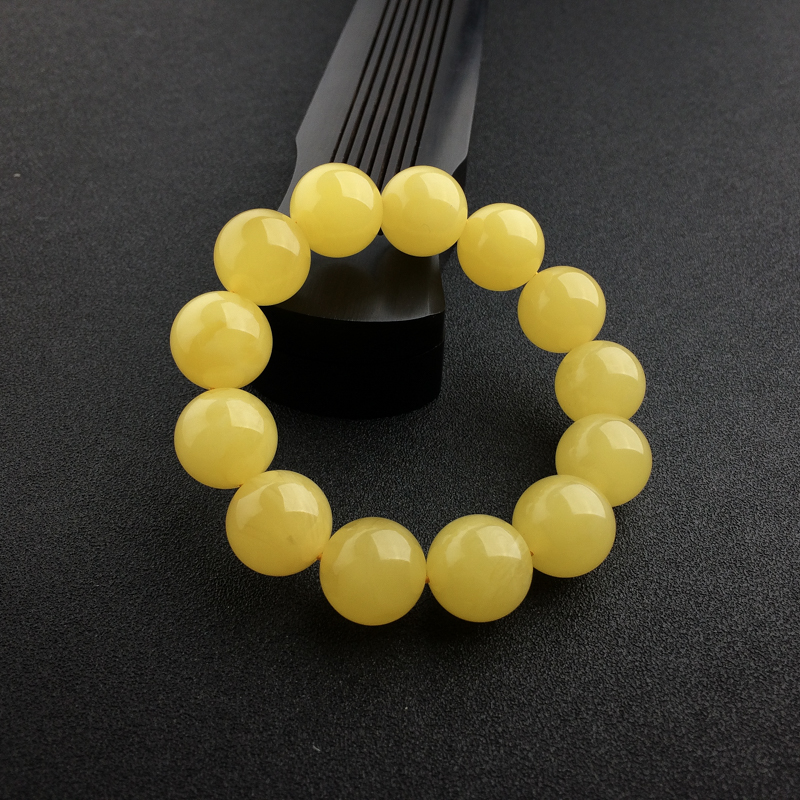 天然满蜜鸡油黄蜜蜡手串 - 红掌柜