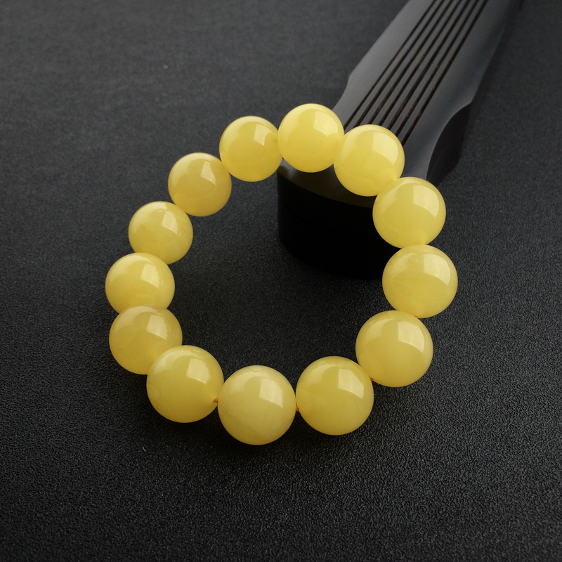 波罗的海满蜜鸡油黄蜜蜡手串 - 红掌柜