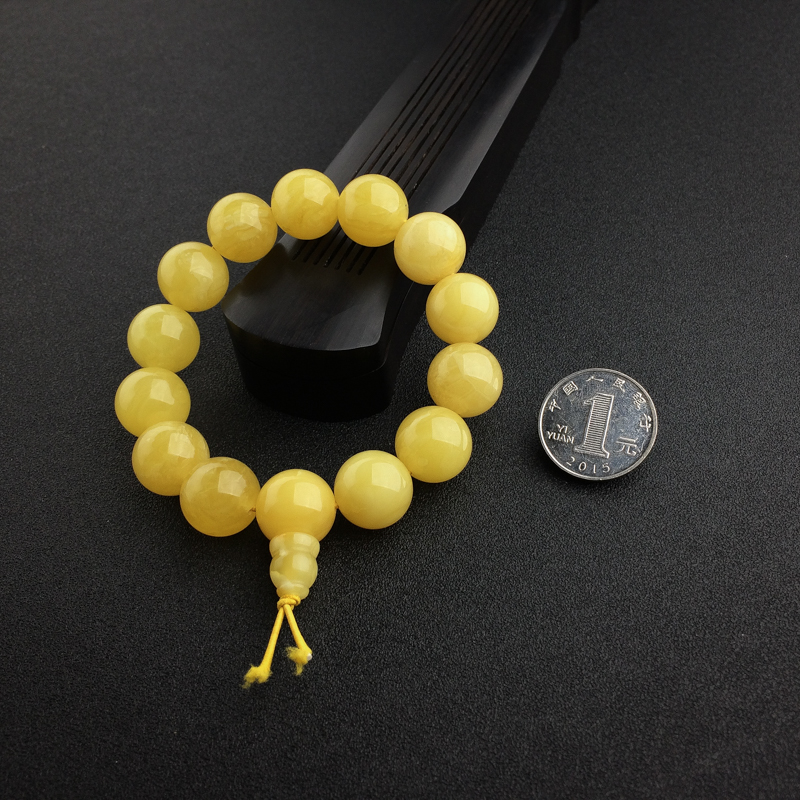 天然鸡油黄蜜蜡手串 - 红掌柜