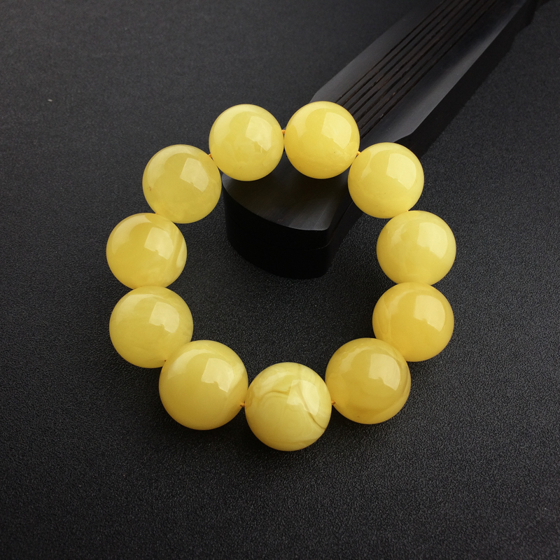 波罗的海天然满蜜鸡油黄蜜蜡手串 - 红掌柜