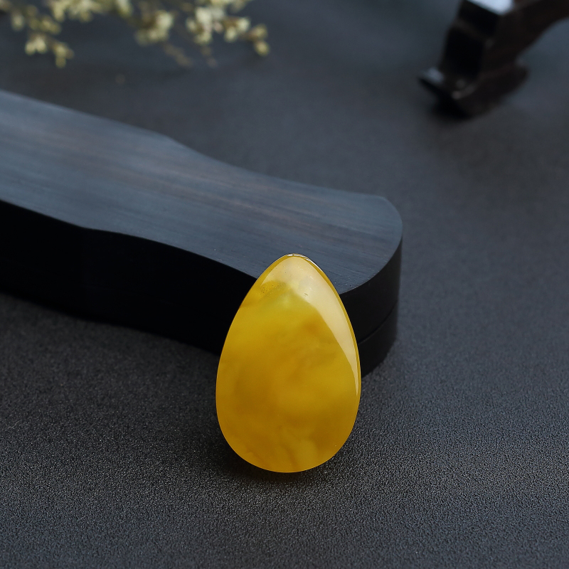 鸡油黄蜜蜡水滴-红掌柜