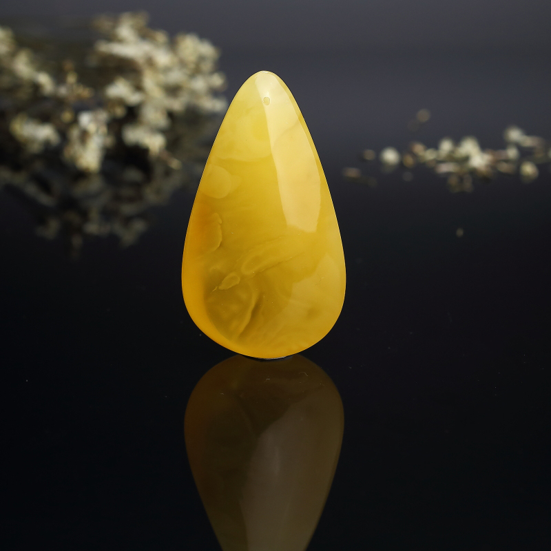 波罗的海鸡油黄蜜蜡水滴吊坠 - 红掌柜