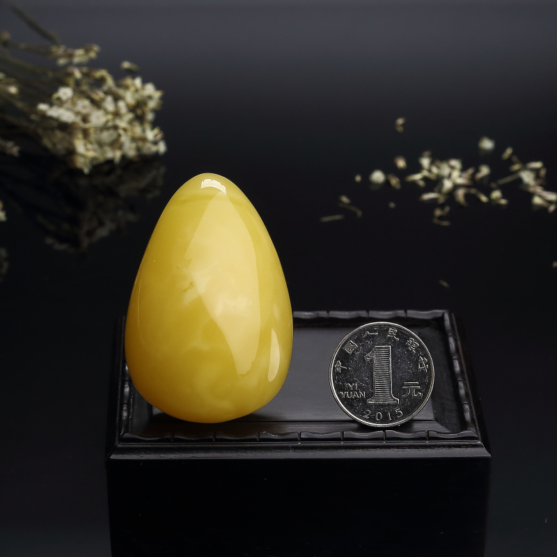 天然鸡油黄蜜蜡水滴吊坠 - 红掌柜