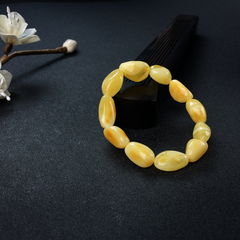 白花蜜蜜蜡随形手串 - 红掌柜