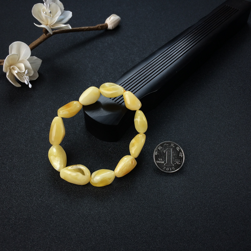 波罗的海天然白花蜜蜜蜡手串 - 红掌柜