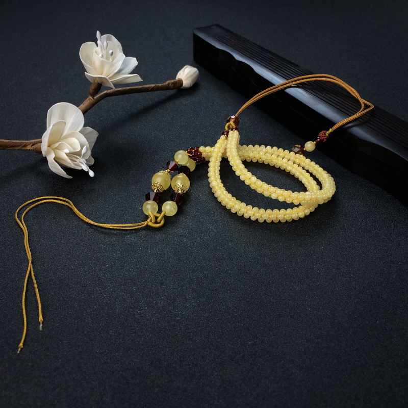 波罗的海柠檬黄蜜蜡四股珠配链 - 红掌柜