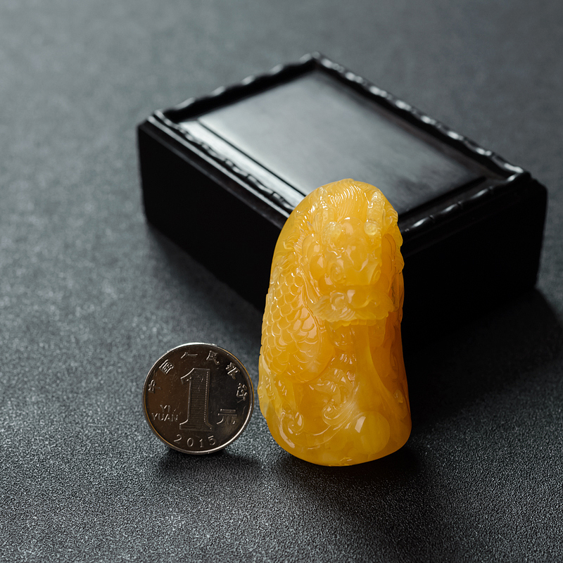 满蜜鸡油红蜜蜡吊坠-红掌柜