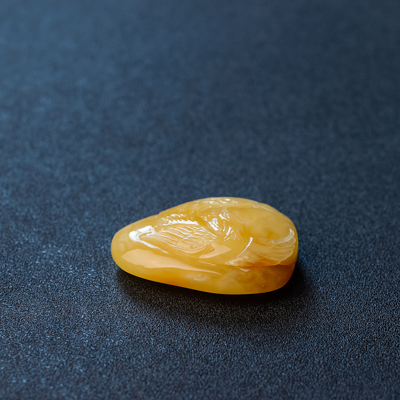 天然满蜜鸡油黄蜜蜡凤凰吊坠-红掌柜