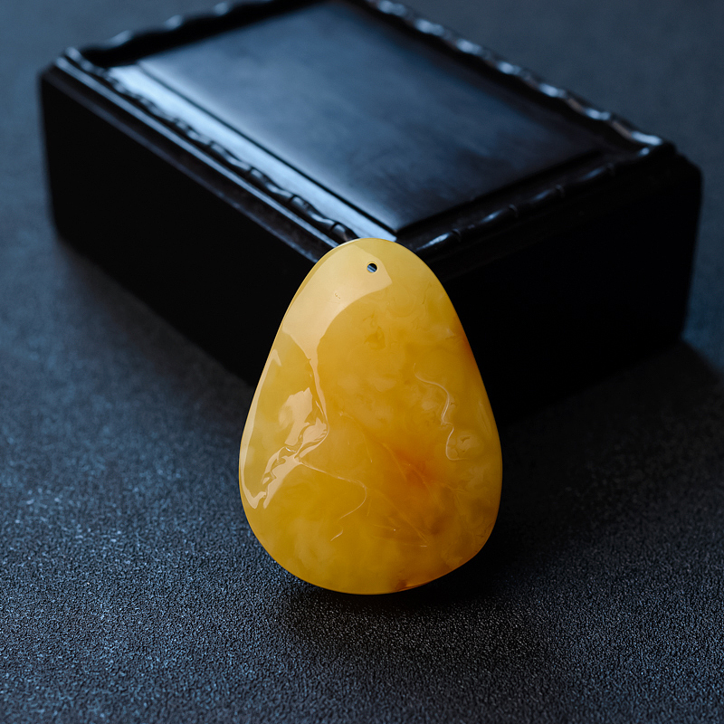 波罗的海天然鸡油黄蜜蜡凤凰吊坠-红掌柜