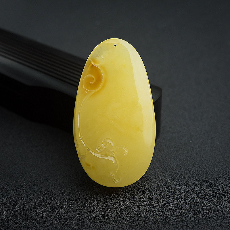 鸡油黄蜜蜡吊坠-红掌柜