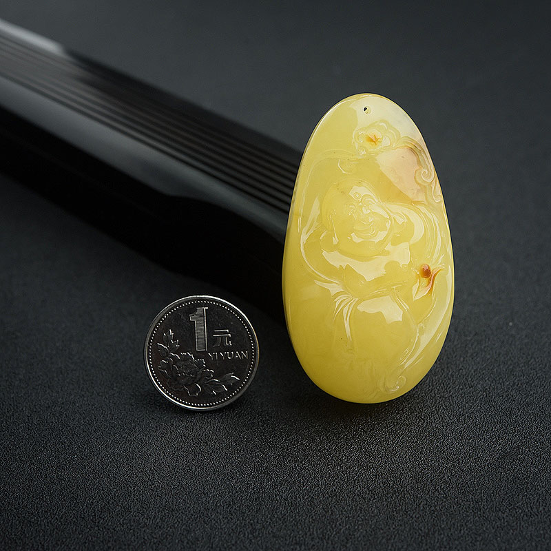 波罗的海蜡弥勒佛吊坠-红掌柜