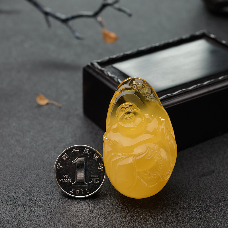 波罗的海蜜蜡弥勒佛吊坠-红掌柜