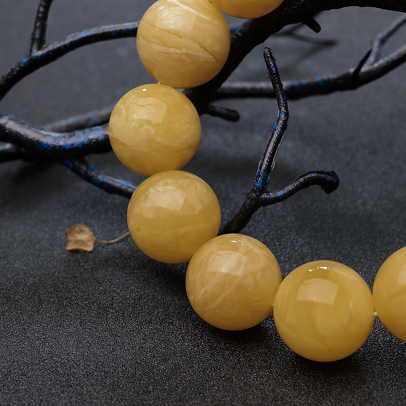 波罗的海天然20mm白花蜜手串 - 红掌柜