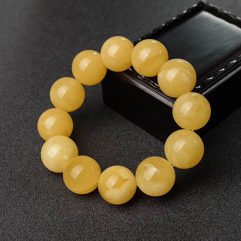 鸡油黄蜜蜡手串-红掌柜