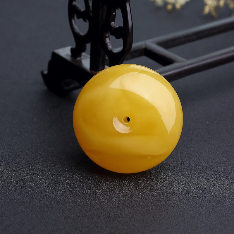 波罗的海天然蜜蜡平安扣吊坠-红掌柜