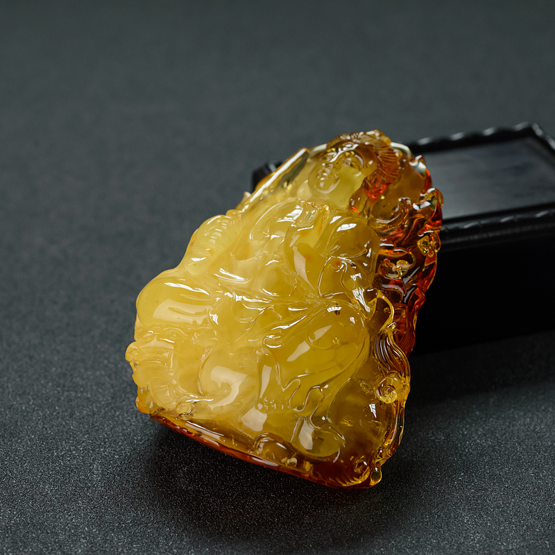 天然金包蜜虚空菩萨摆件-红掌柜