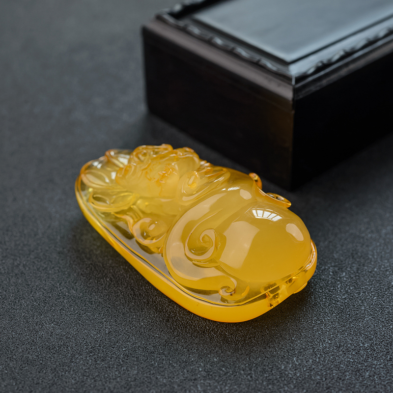 天然金绞蜜蛟龙吊坠-红掌柜