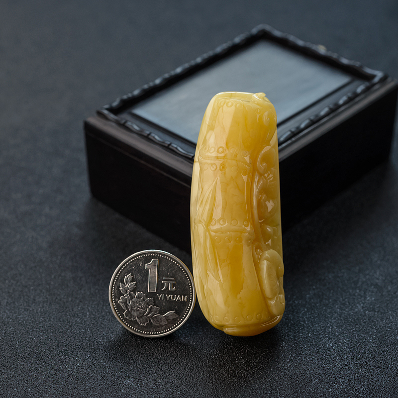 蜜蜡竹竹高升吊坠-红掌柜