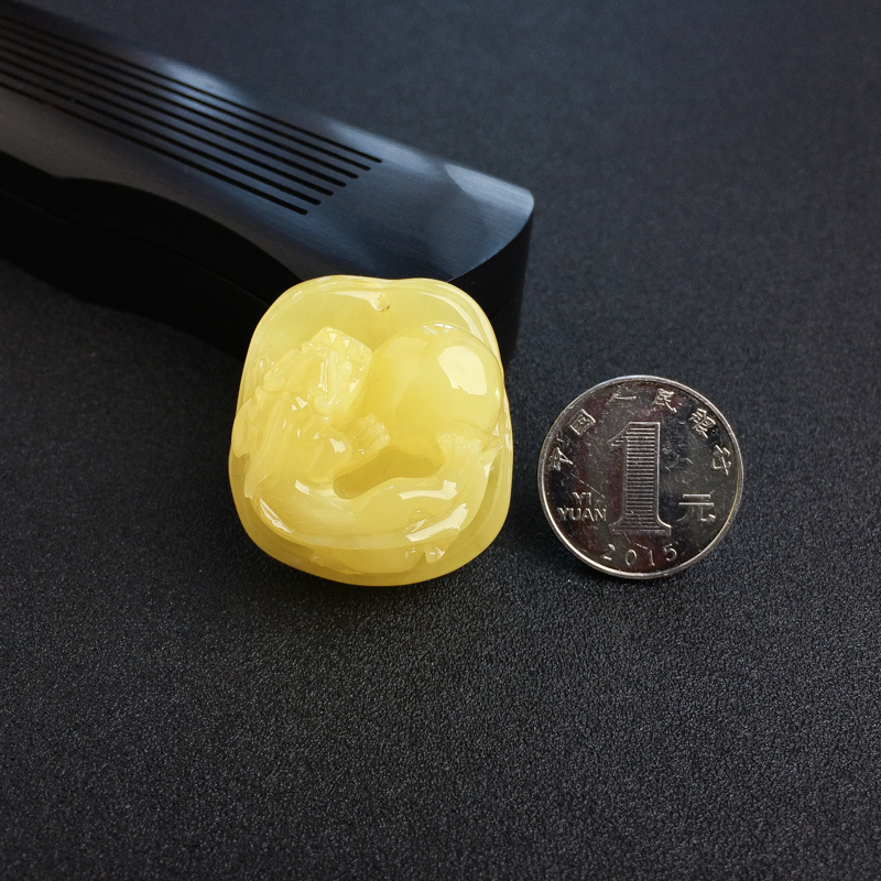 鸡油黄蜜蜡吊坠-红掌柜