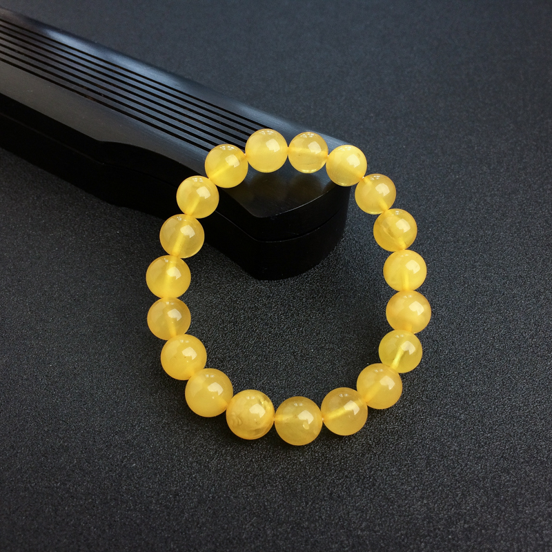 10mm波罗的海天然鸡油黄金绞蜜蜜蜡手串-红掌柜