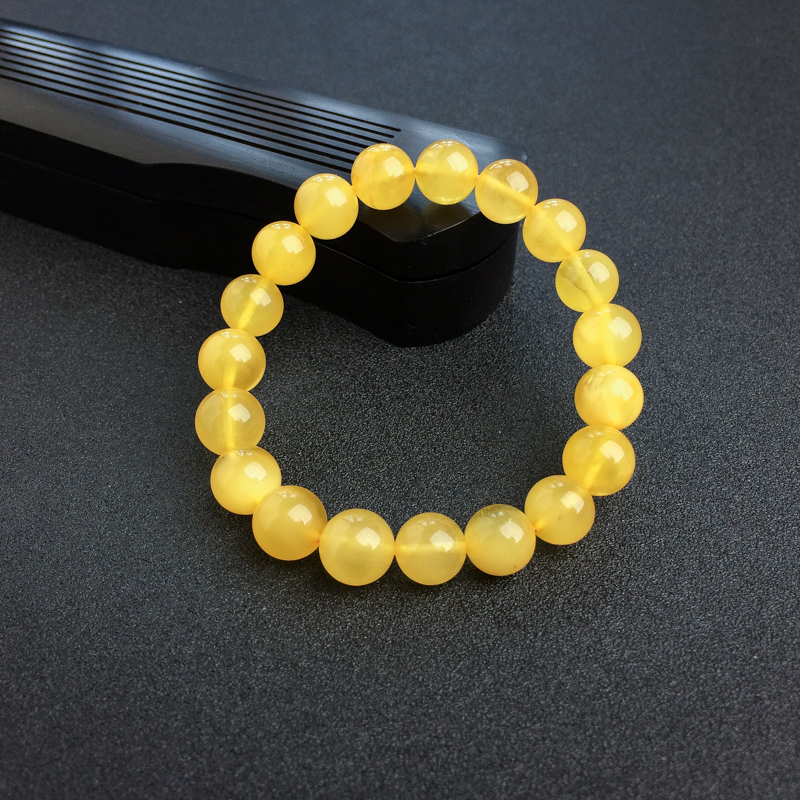 10mm波罗的海鸡油黄金绞蜜蜜蜡手串-红掌柜