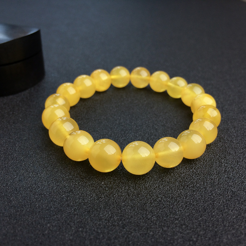 10mm波罗的海天然鸡油黄蜜蜡手串-红掌柜