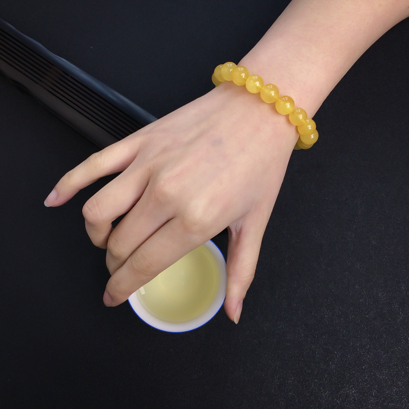 鸡油黄金绞蜜蜜蜡手串-红掌柜