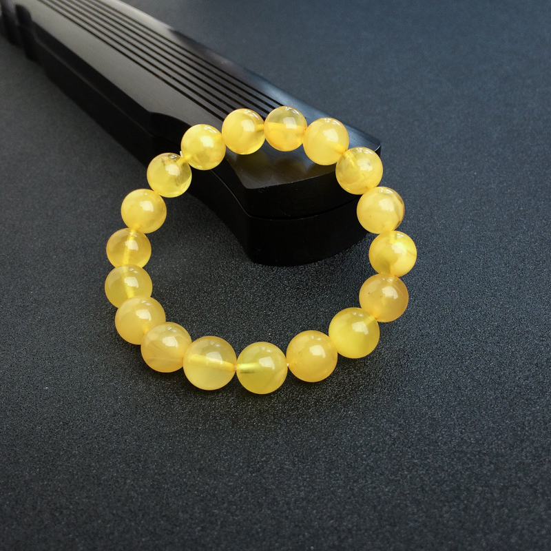 10mm天然鸡油黄金绞蜜蜜蜡手串-红掌柜