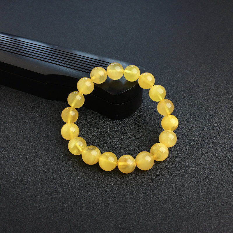 10mm波罗的海鸡油黄金绞蜜蜜蜡手串-红掌柜