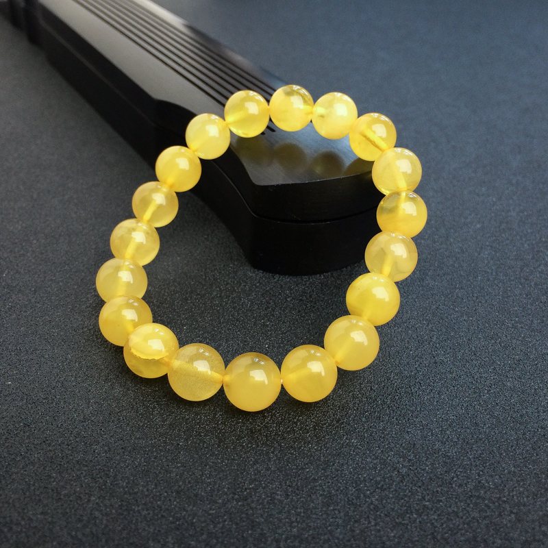 10mm天然鸡油黄金绞蜜蜜蜡手串-红掌柜