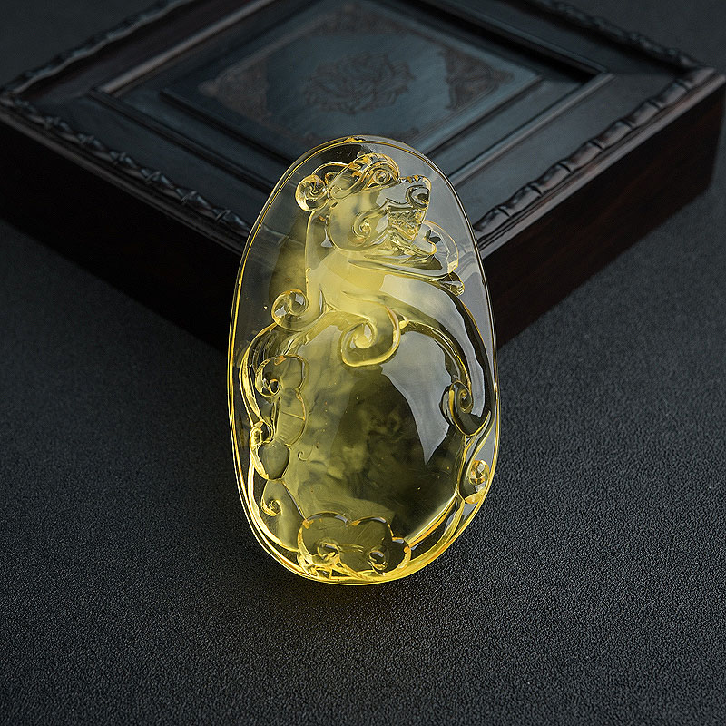 鸡油黄金绞蜜龙吊坠-红掌柜