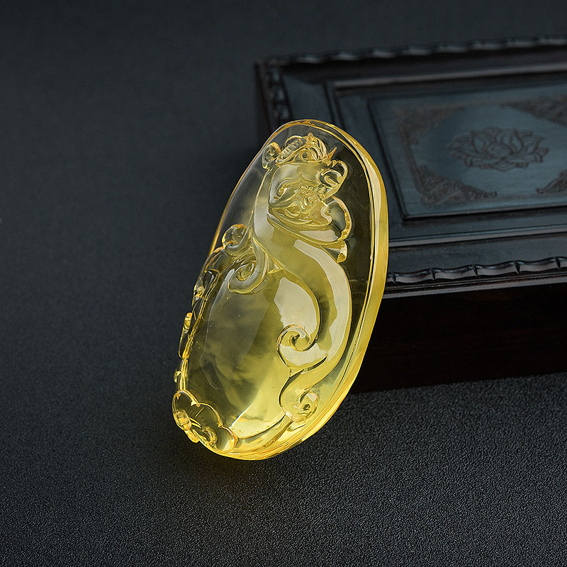 鸡油黄金绞蜜吊坠-红掌柜