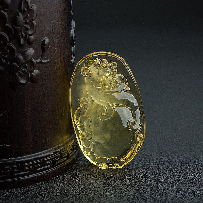 鸡油黄蜜蜡吊坠-红掌柜