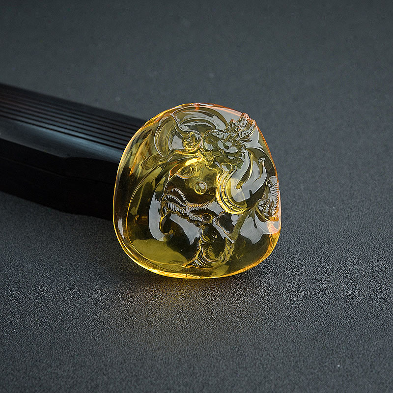 金珀鱼龙百变吊坠-红掌柜