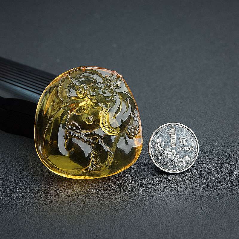 缅甸金珀吊坠-红掌柜