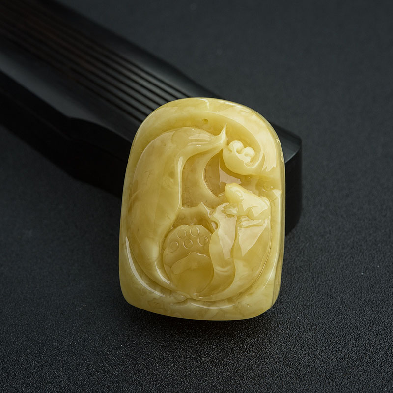 褐黄蜜蜡吊坠-红掌柜