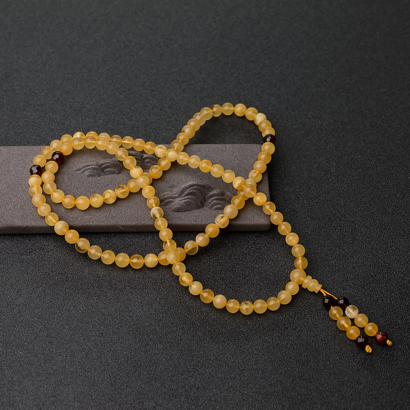 6.5mm金绞蜜108佛珠-红掌柜