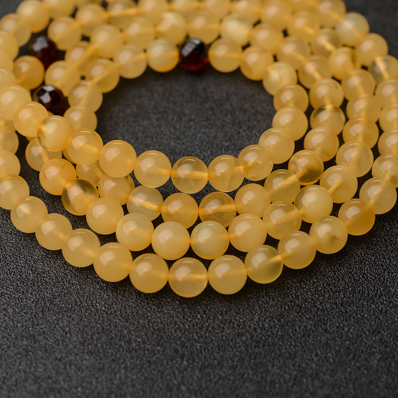 鸡油黄蜜蜡佛珠-红掌柜