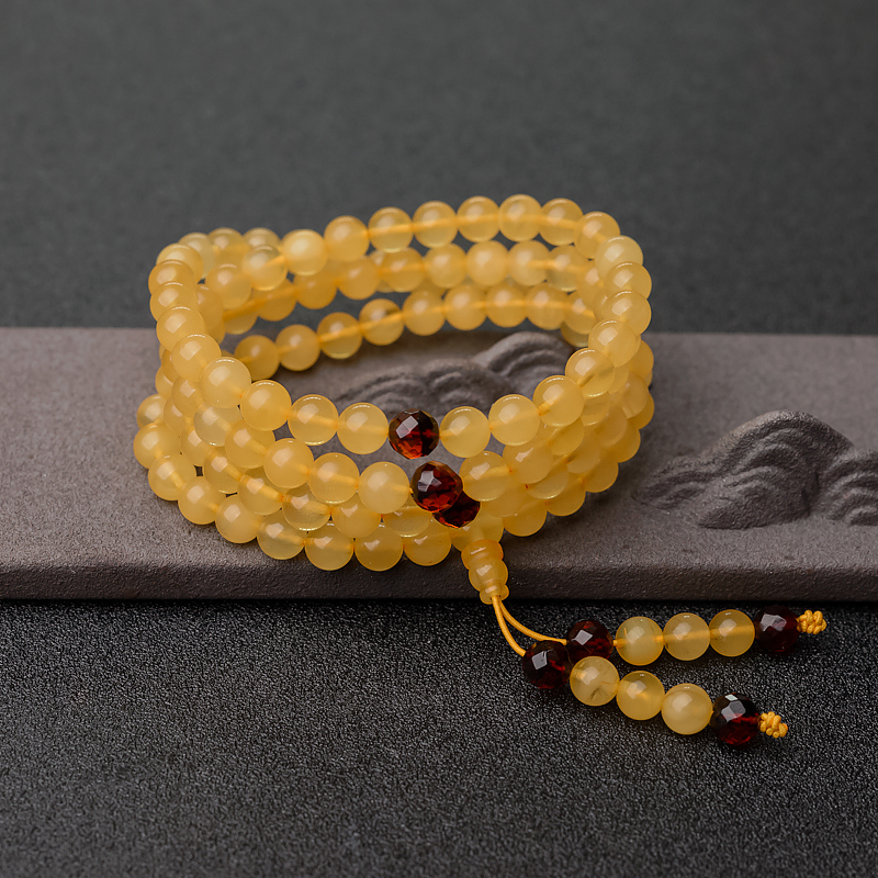 6.5mm金绞蜜108佛珠-红掌柜