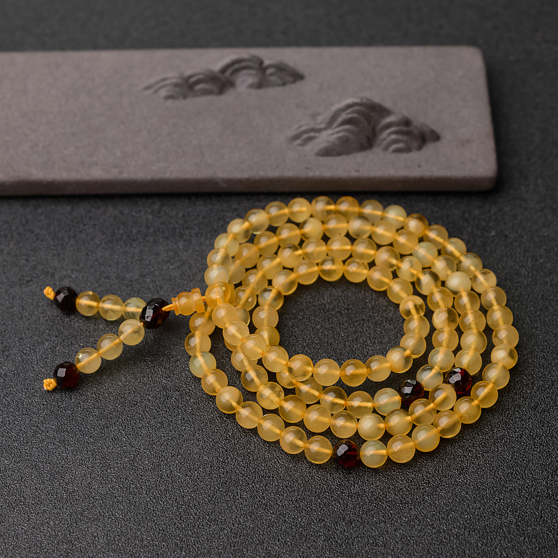 鸡油黄金绞蜜108佛珠-红掌柜