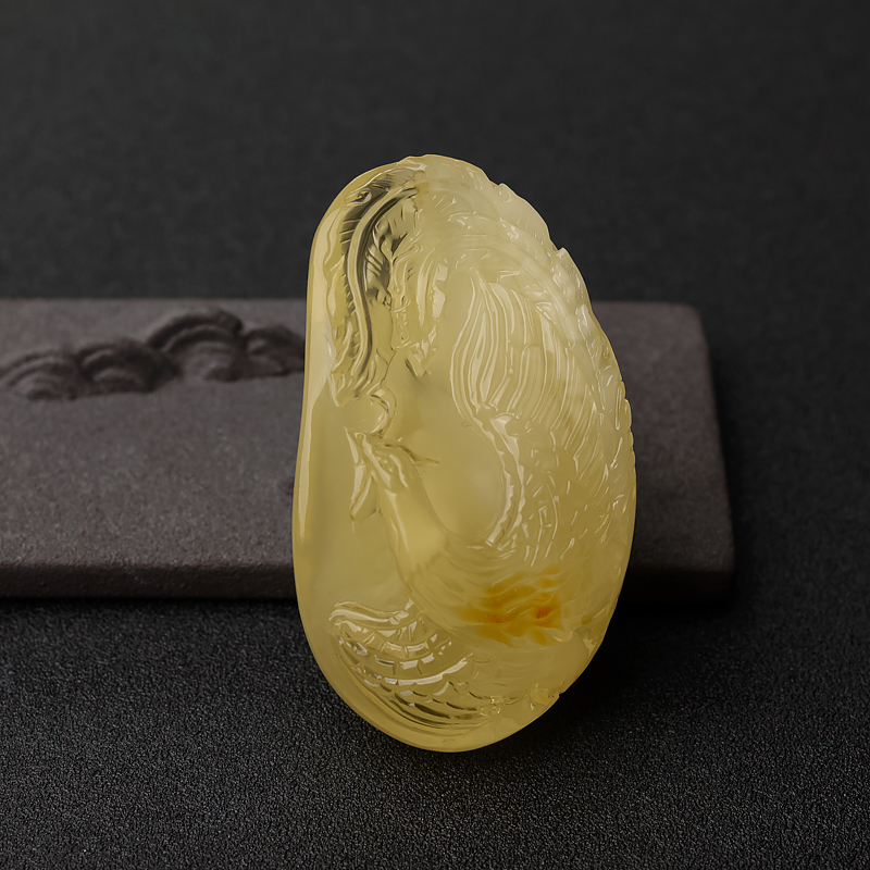 柠檬黄金绞蜜凤凰吊坠-红掌柜