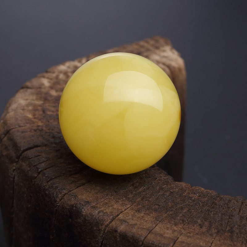 45mm天然鸡油黄蜜蜡圆珠-红掌柜