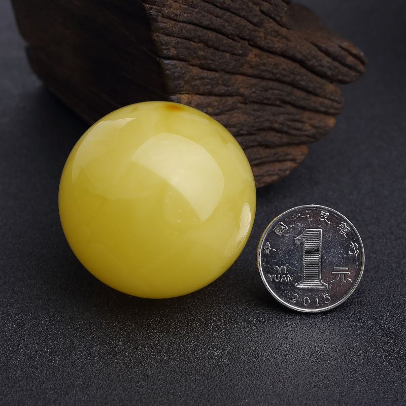 波罗的海鸡油黄蜜蜡圆珠-红掌柜