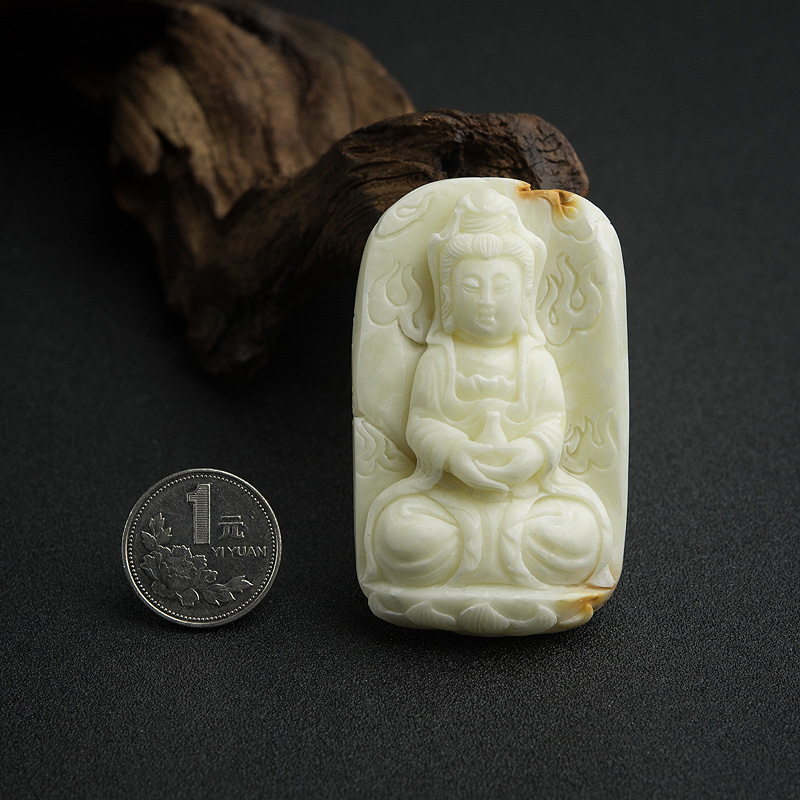 缅甸天然白蜜吊坠-红掌柜