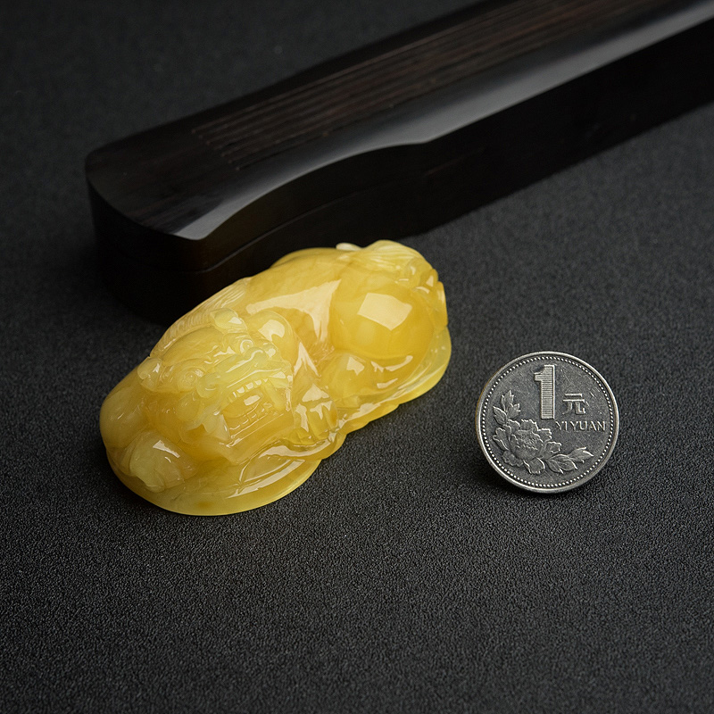 波罗的海鸡油黄蜜蜡吊坠-红掌柜