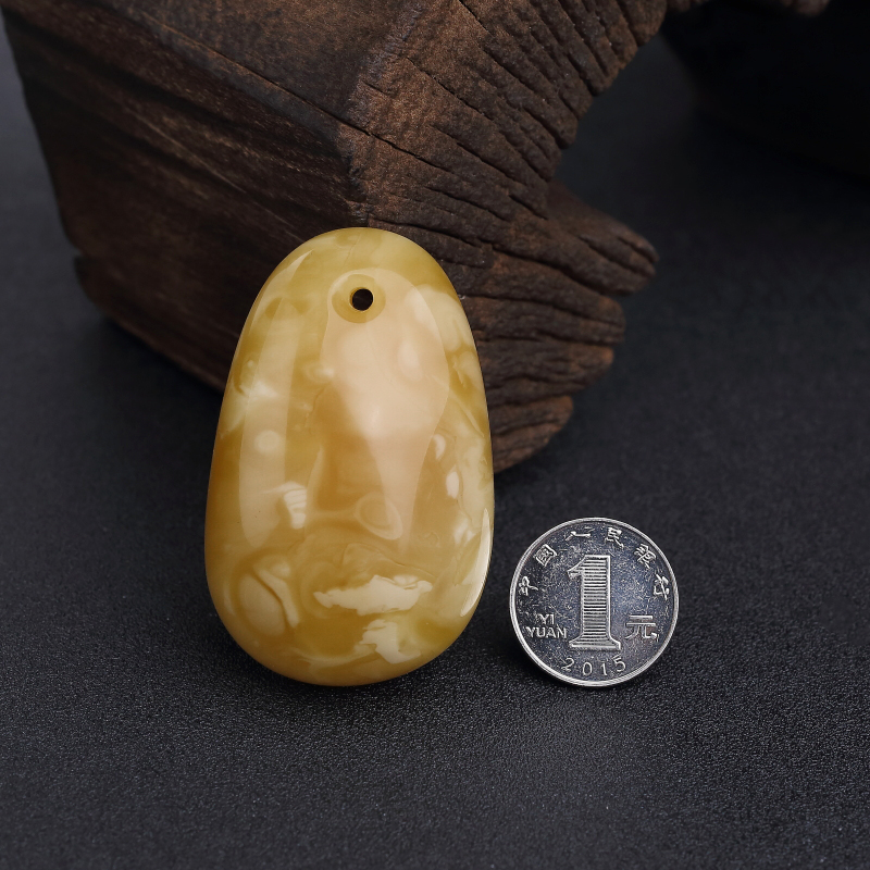 波罗的海褐黄蜜蜡吊坠-红掌柜