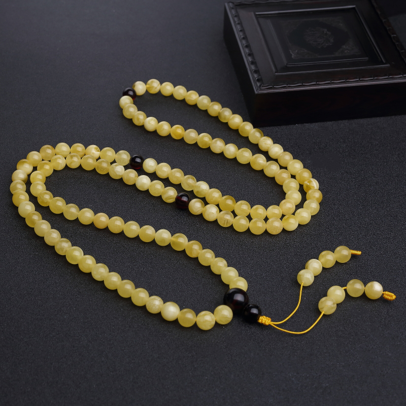 波罗的海天然鸡油黄金绞蜜108佛珠-红掌柜